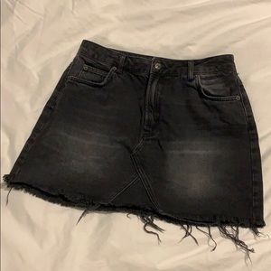 Topshop Moto Black Denim Mini Skirt